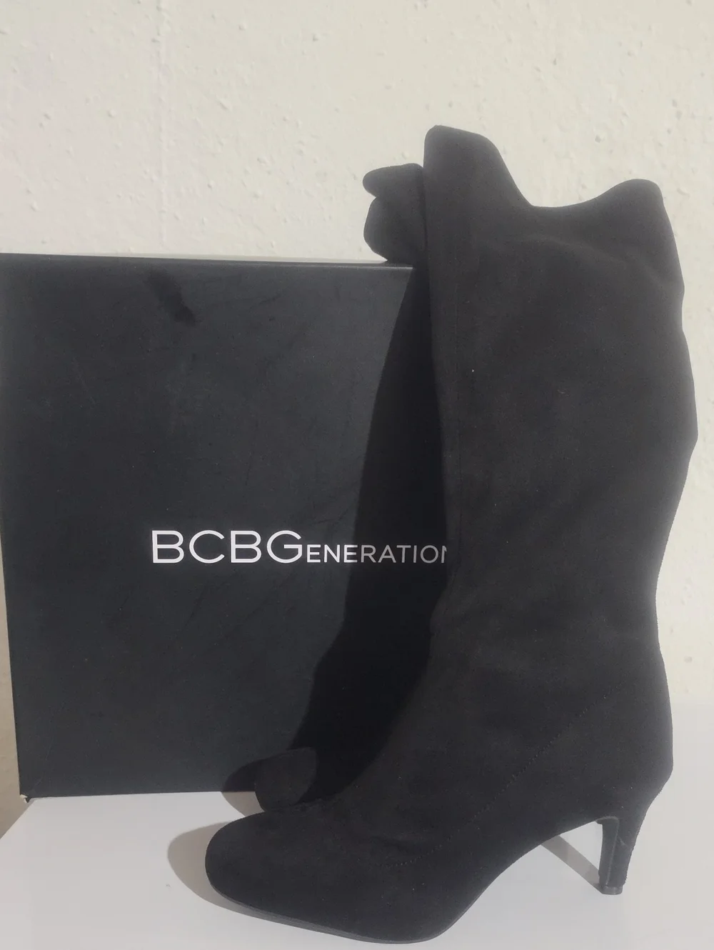 BCBGeneration BG-Russo Women's Black Knee-High Suede Boot - Elegant Heel